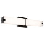 AFX Inc. - Miller 2 Light Bathroom Vanity Light, Black - The Miller LED Vanity is a modern LED vanity with die-cast metal accent trim ends and middle band. White acrylic diffuser.