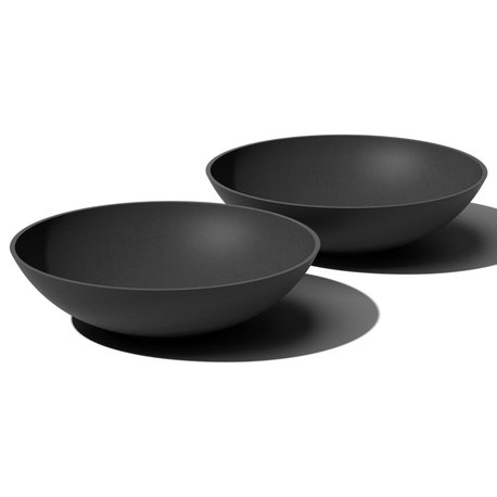 Lane Round Planter Bowl, Black, 24'', 2 Pack