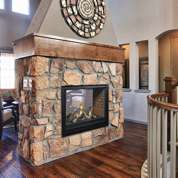 Rustic Center of Room See-Through Fireplace - White Mountain Hearth