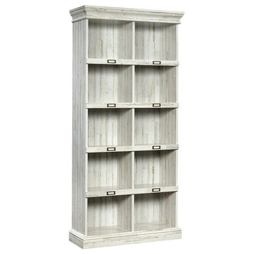 Pemberly Row Tall 10-Cube Modern Engineered Wood Bookcase in White Plank