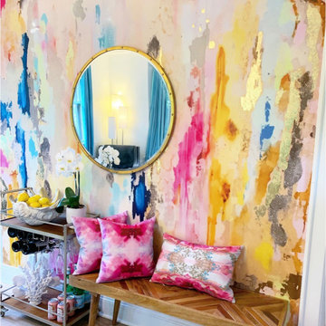 Abstract Rainbow Accent Wall