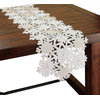Shimmer Snowflake Embroidered Collection Cutwork Table Runner, 15"x54"