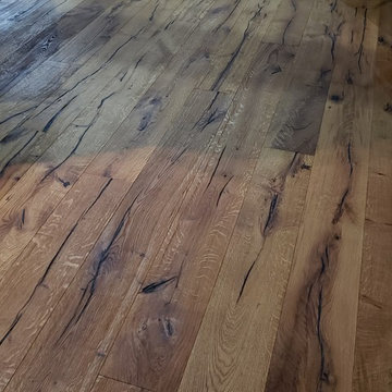 Porcelain Kitchen Floor & Oil Finished Hardwood Great room