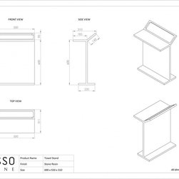 LUSSO STONE FREESTANDING BATH SHELF WITH TOWEL RAIL - Products