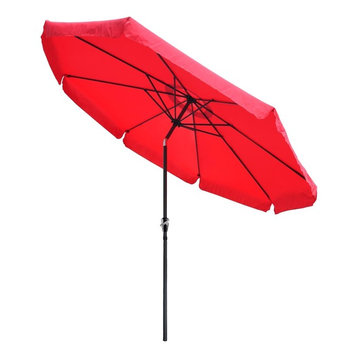 10Ft 8 Rib Outdoor Patio Umbrella Market Valance Crank Tilt Garden Backyard