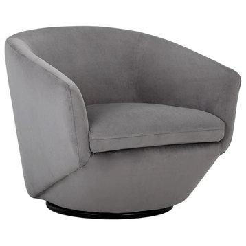 Flutura Swivel Lounge Chair - Antonio Charcoal