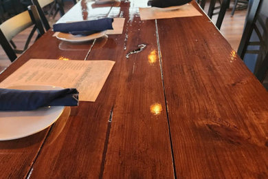 Interior Restaurant Painting and Table Staining