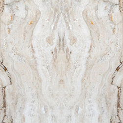 Silver Crystal Honed 12 x 36 Travertine Tile Bookmatch - Kitchen Countertops