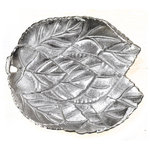 Get My Rugs LLC - Handmade Decorative Aluminium Tray, Silver Color Coated - Are you bored of old similar fashioned trays which are found everywhere? Buy this silver leaf shaped tray, which is definitely different from the rest. Made up of aluminum, this handmade tray is worth the buy.