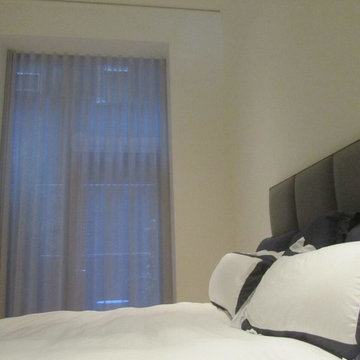 Loft Condo with Motorized Sheer & Blackout Drapery