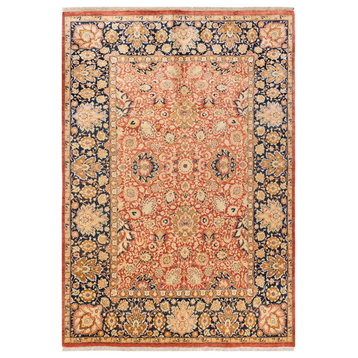 Eclectic, One-of-a-Kind Hand-Knotted Area Rug Orange, 6' 2" x 8' 10"