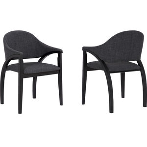 charcoal wood dining chairs