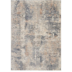 8'x8' Square Rug-Modern Texture Ivory And Charcoal