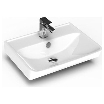 Neo 50 Wall Mounted Bathroom Sink in Glossy White