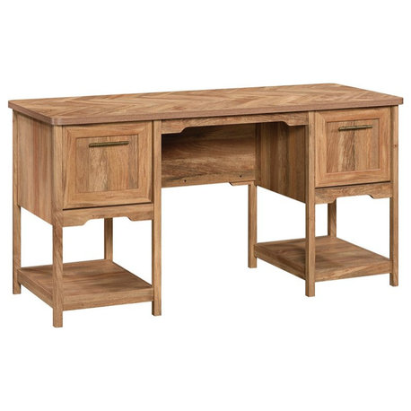 Sauder Coral Cape Engineered Wood Computer Desk in Sindoori Mango/Brown