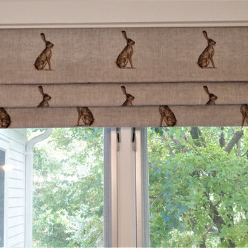 Faux Roman shades in a new kitchen