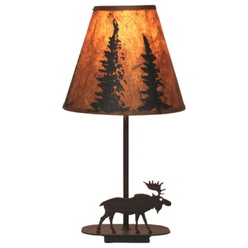 Burnt Sienna Mini Iron Moose Table Lamp