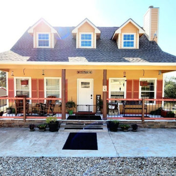 Desert Sunrise Stacked Stone Front Porch Wainscoting