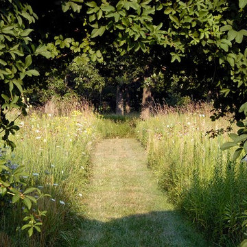 A Modern Farm House - Path through Native Prairie