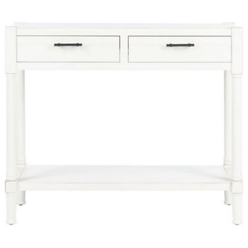 Lane 2 Drawer Console Table Distressed White