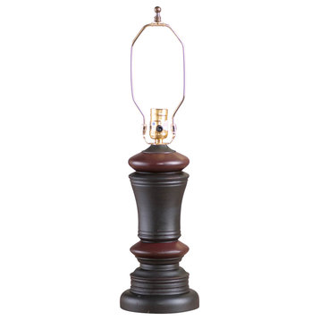 Peppermill Lamp Base in Sturbridge Black with Red