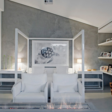 Canopy Bed Suite with Linear Fireplace