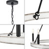 Galloway 6-Light 28.25" Matte Black Chandelier With Distressed White Accents