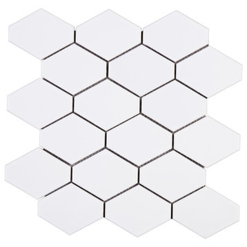 10.5"x11.25" Alaster Mosaic Tile Sheet, White