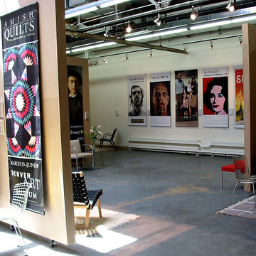 KnollStudio furniture in Loft Style Gallery Space with BetterWall Wall hangings
