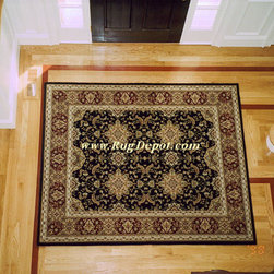 KAS Platinum Black - Red - Area Rugs