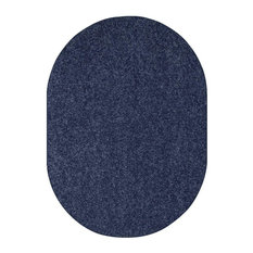 Modern Plush Solid - Petrol Blue, 5' x 7' Oval, Made in USA, Event Area Rug