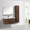 Jade Mounted Modern Bathroom Vanity With Acrylic Sink, Rose Wood, 42"
