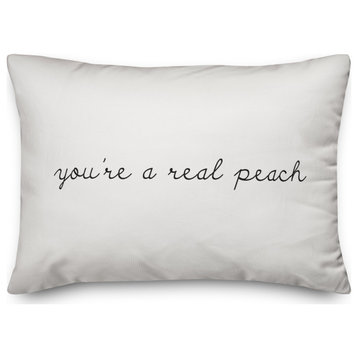 Youre A Peach Script Pillow 14x20 Spun Poly Pillow