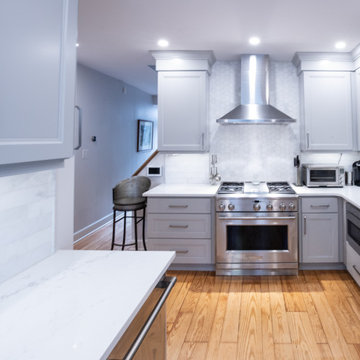 Transitional Light-Gray Kitchen Remodel | Shaker CabinetsGray & Gorgeous
