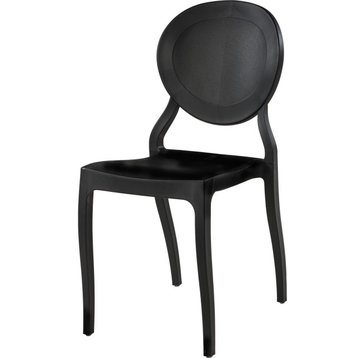 Emma Resin Polypropylene Stackable Event Chair, Black
