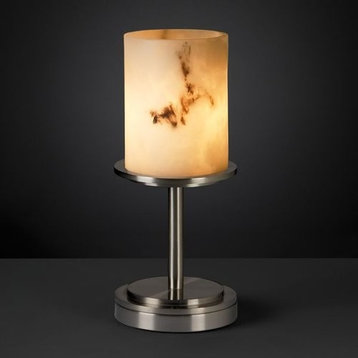Clouds Dakota Table Lamp Short, Cylinder With Flat Rim, Brushed Nickel