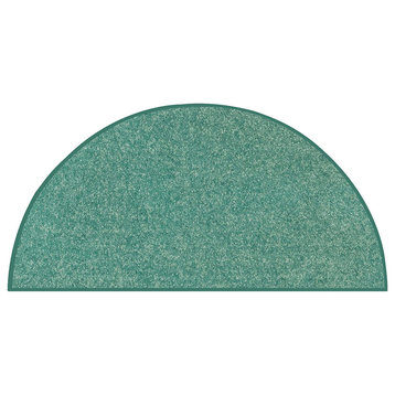 Bright House Solid Color Area Rugs Teal - 48" x 96" Half Round