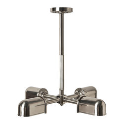 R.W. Atlas Ceiling Mounted Four Light Pendant with Glass Shade - Pendant Lighting