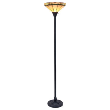 CHLOE Lighting CH31315MI14-TF1 BELLE Tiffany-style Mission Blackish Bronze Lamp