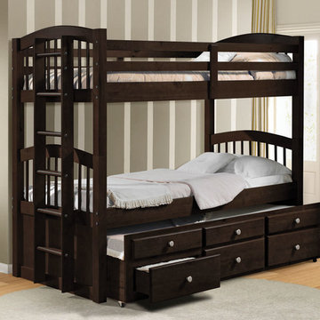 Micah Twin/Twin Trundle Bunk Bed | Espresso