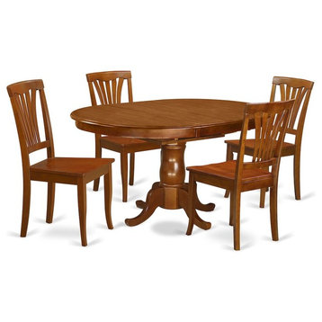 5-Piece Dining Room Set, Dinette Table, 4 Kitchen Chairs Without Cushion