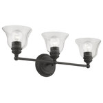 Livex Lighting - Moreland 3 Light Black Vanity Sconce - Bring a refined lighting style to your bath area with this Moreland collection three light vanity sconce. Shown in a black finish and clear glass.