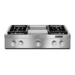 Jenn-Air 36" Pro-style Gas Rangetop With Griddle, Stainless Steel | JGCP536WP - Cooktops