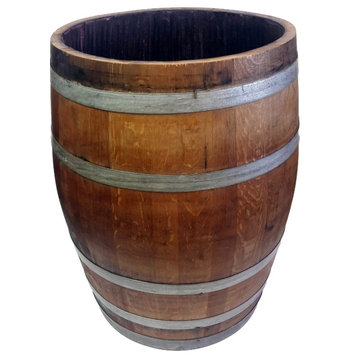 Lacquered Full Wine Barrel Planter