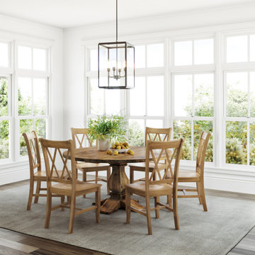 James + James 60" Round Heirloom pedestal table in Harvest Wheat