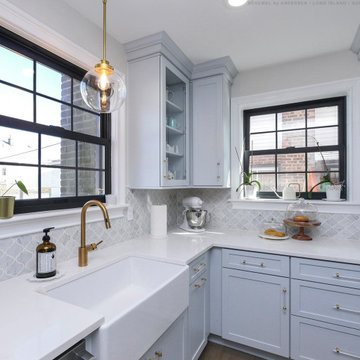New Black Windows with Grilles in Amazing Kitchen - Renewal by Andersen Queens,