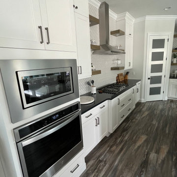 White surround kitchen cabinet