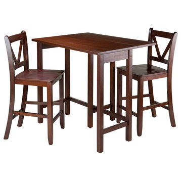 Lynnwood 3-Piece Drop Leaf Table With 2 Counter V-Back Stools