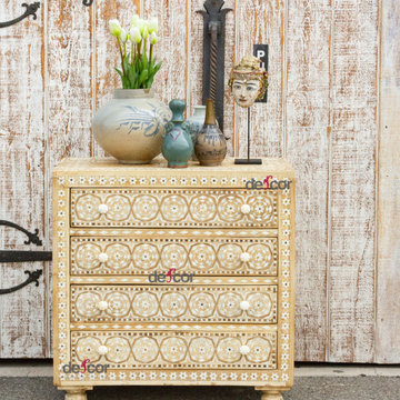 Bleached Marquetry Jessamine Inlaid Dresser