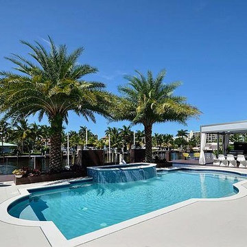 Pool, deck and landscape